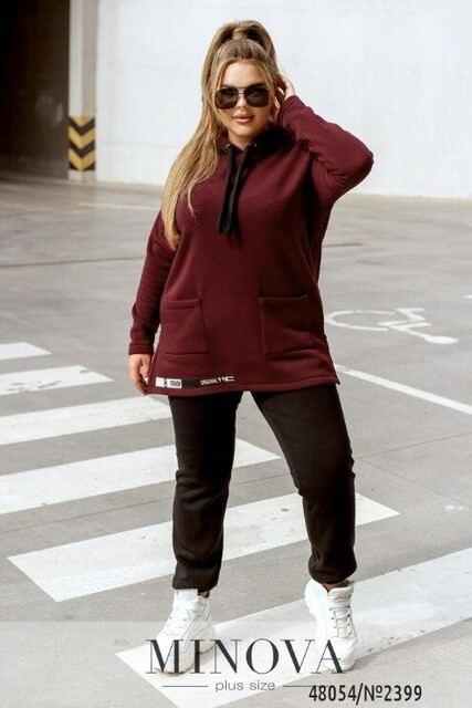 Спортивний Костюм №2399-Бордо Спортивний Костюм №2399-Бордо