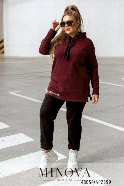 Спортивний Костюм №2399-Бордо Спортивний Костюм №2399-Бордо