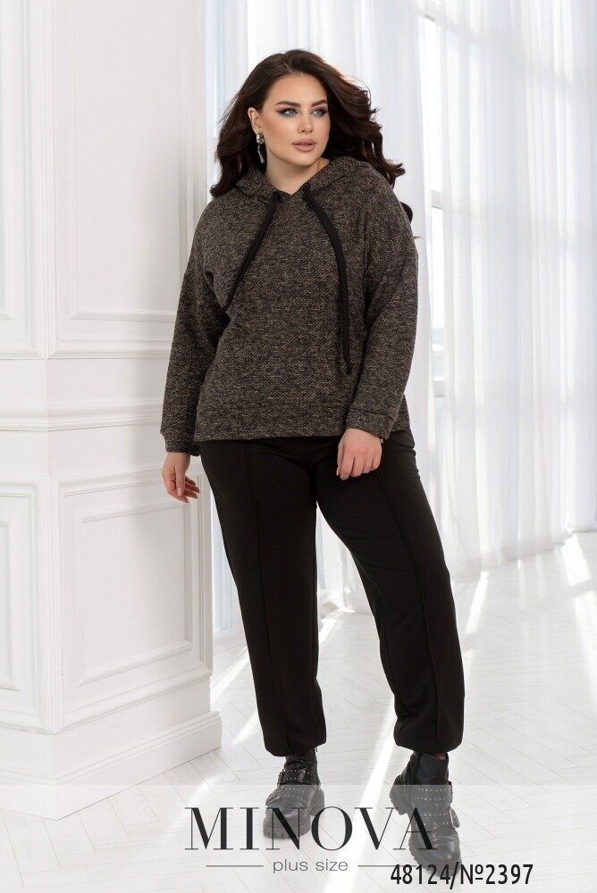 Костюм №2397-Чорний-Беж Костюм №2397-Чорний-Беж