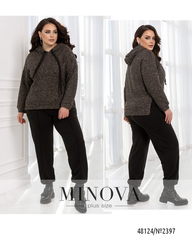 Костюм №2397-Чорний-Беж Костюм №2397-Чорний-Беж