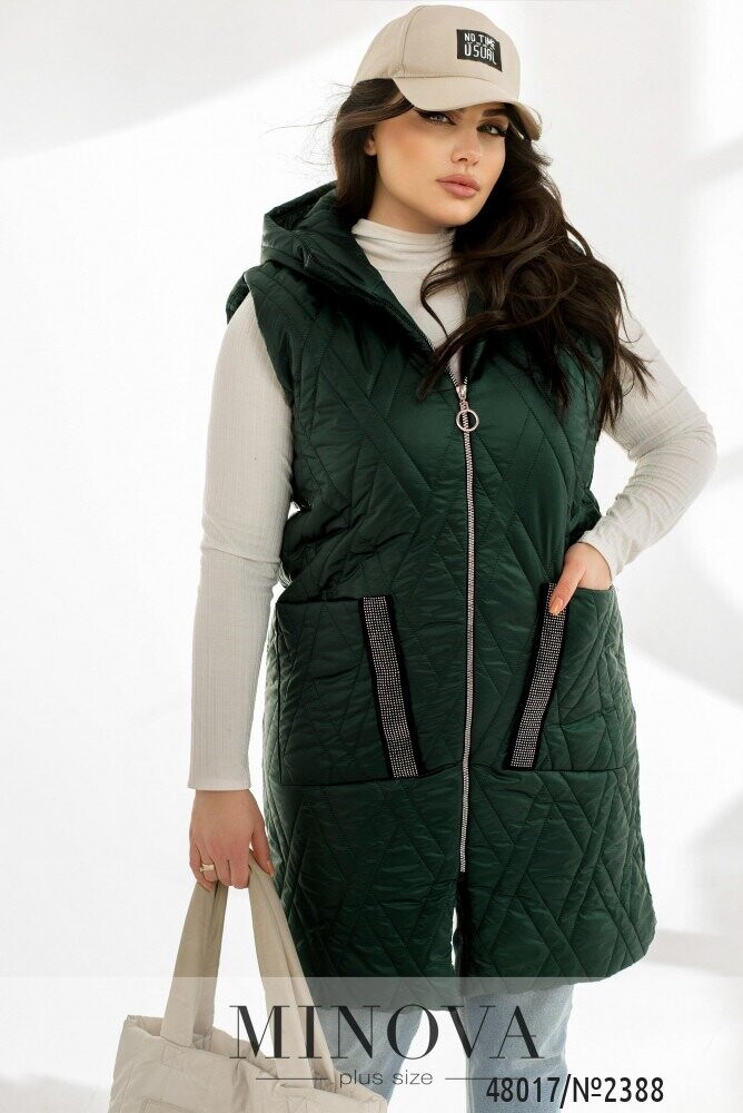 Жилет №2388-Темно-Зелений Жилет №2388-Темно-Зелений