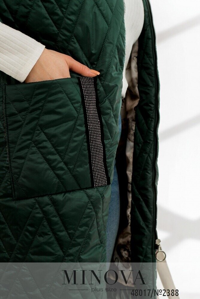 Жилет №2388-Темно-Зелений Жилет №2388-Темно-Зелений