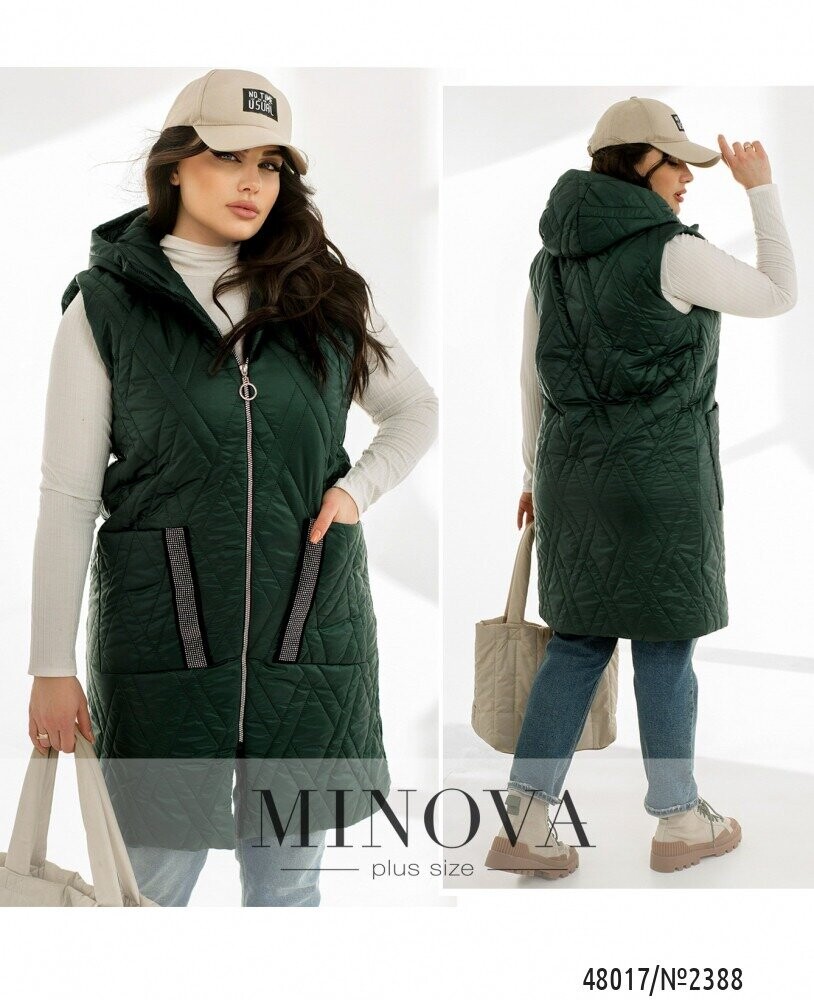 Жилет №2388-Темно-Зелений Жилет №2388-Темно-Зелений