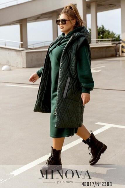 Жилет №2388-Темно-Зелений Жилет №2388-Темно-Зелений