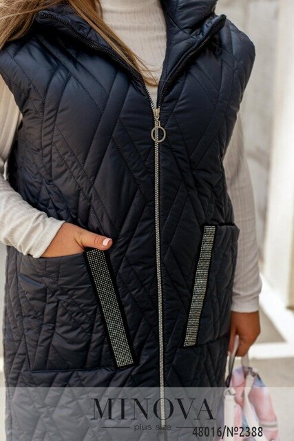 Жилет №2388-Темно-Синій Жилет №2388-Темно-Синій