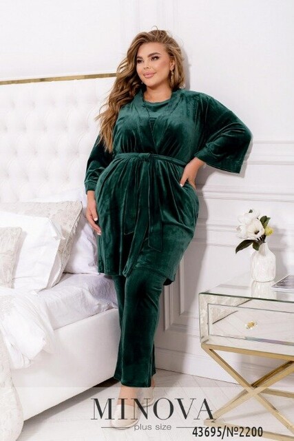 Домашний Костюм 3-Ка №2200-Зелений