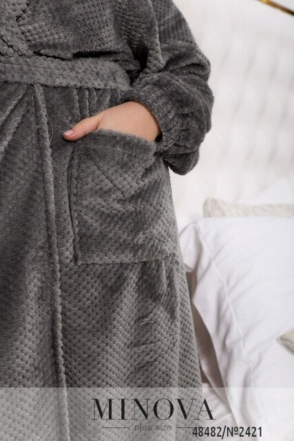 Халат №2421-Сірий Халат №2421-Сірий