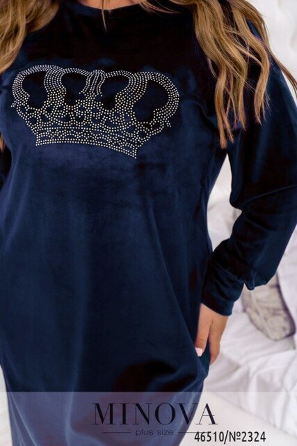 Домашня Сукня №2324-Синій Домашня Сукня №2324-Синій