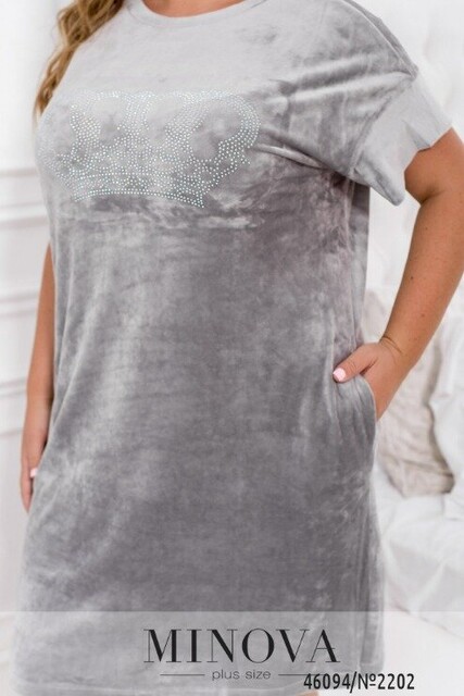 Домашня Сукня №2202-Сірий Домашня Сукня №2202-Сірий