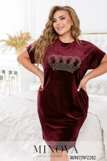 Домашня Сукня №2202-Бордо