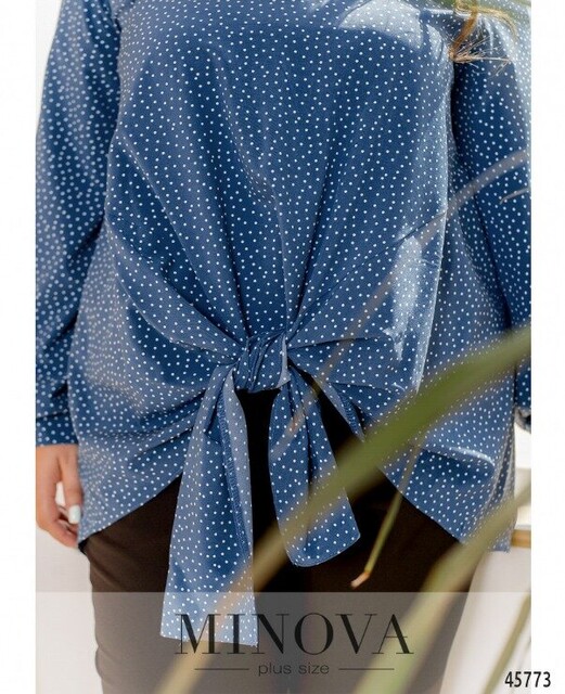 Сорочка №1056-Джинс-Горох