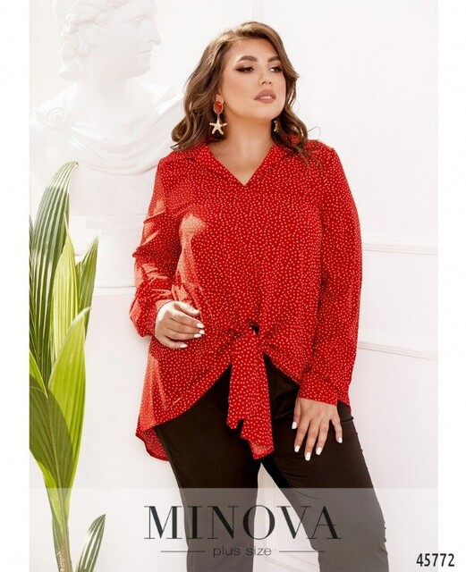 Сорочка №1056-Червоний-Горох