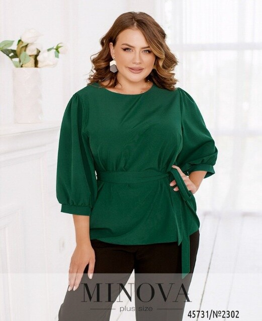 Блуза №2302-Зелений