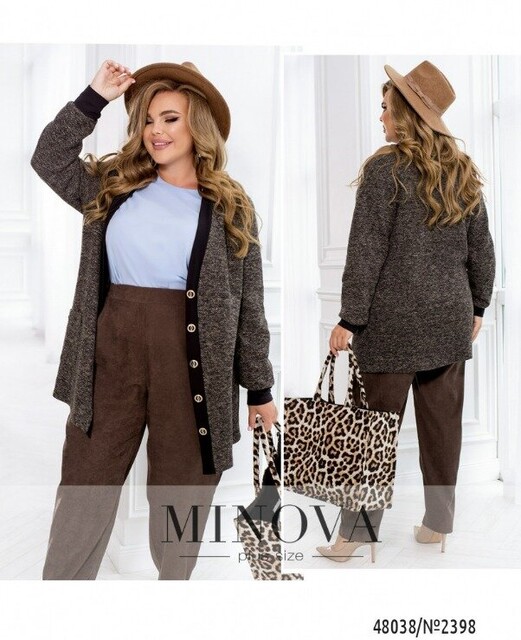 Кардиган №2398-Чорний-Беж Кардиган №2398-Чорний-Беж