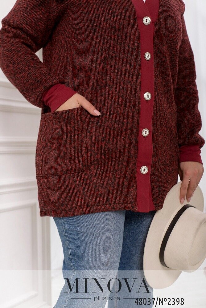Кардиган №2398-Червоний Кардиган №2398-Червоний