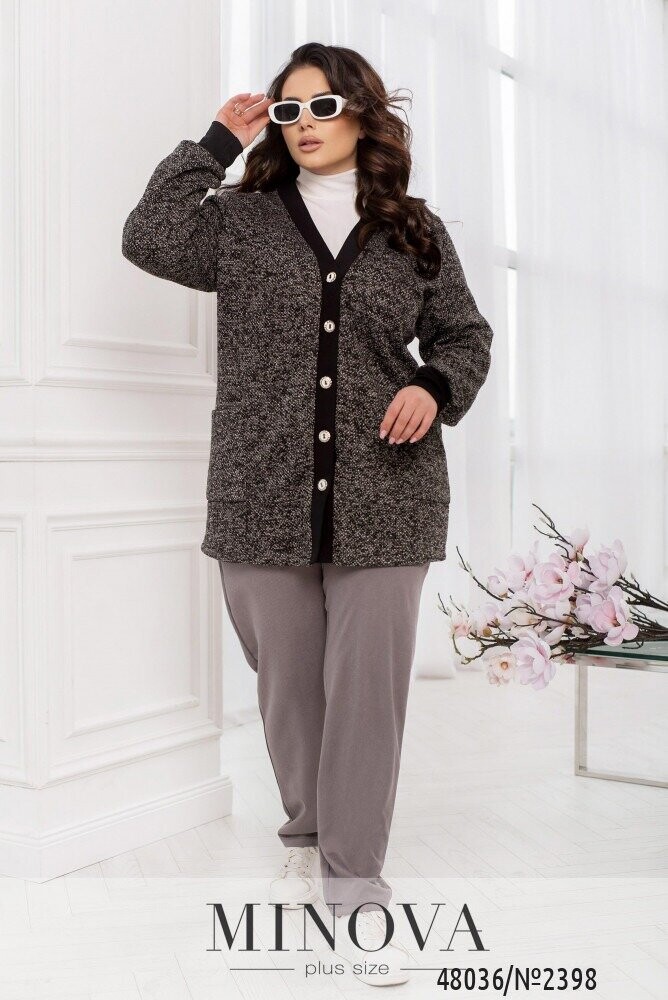 Кардиган №2398-Чорний-Білий