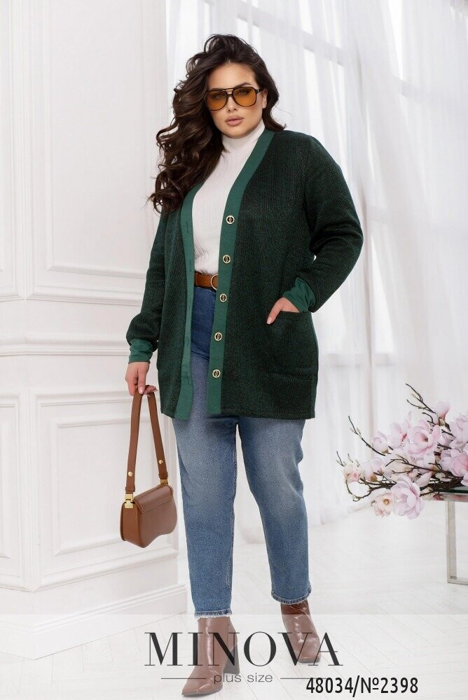 Кардиган №2398-Зелений Кардиган №2398-Зелений