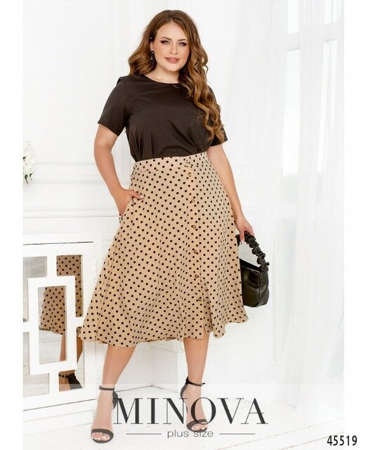 Костюм №2284-Бежевий-Чорний