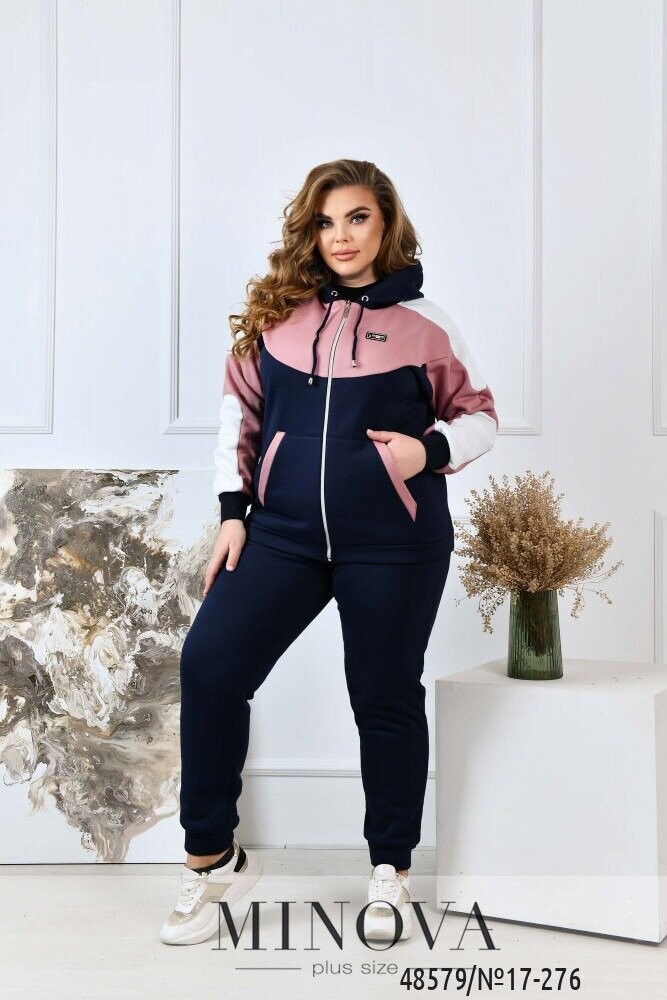 Спортивний Костюм №17-276-Синій-Пудровий Спортивний Костюм №17-276-Синій-Пудровий