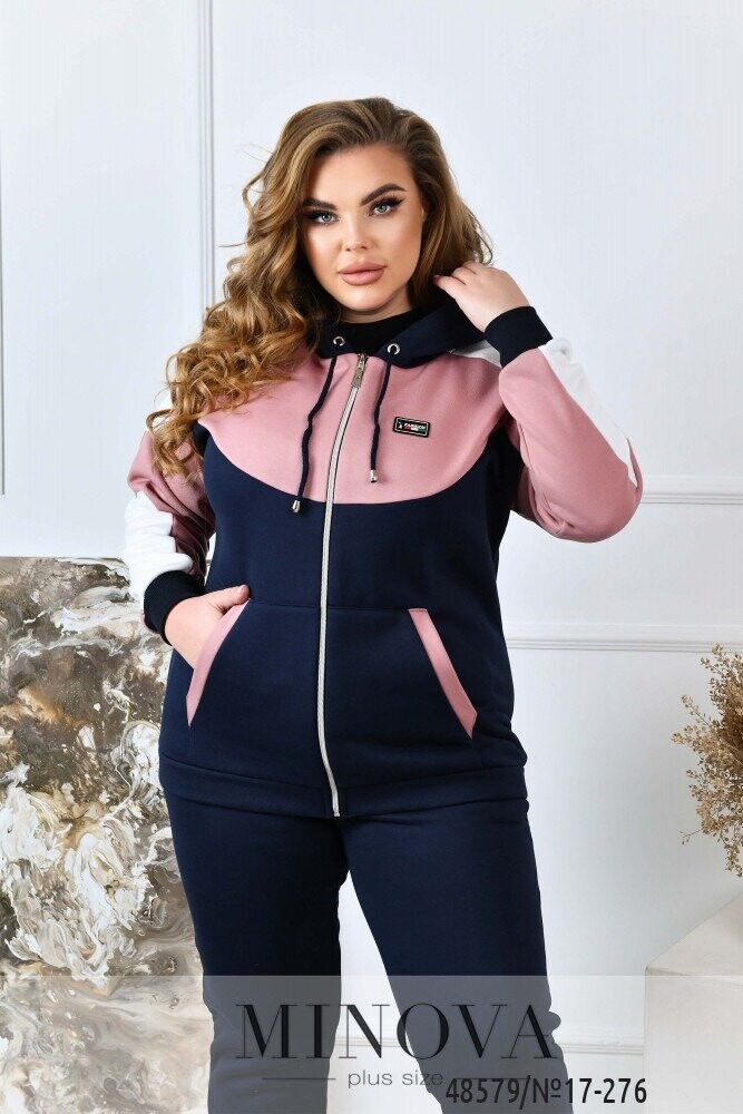 Спортивний Костюм №17-276-Синій-Пудровий Спортивний Костюм №17-276-Синій-Пудровий