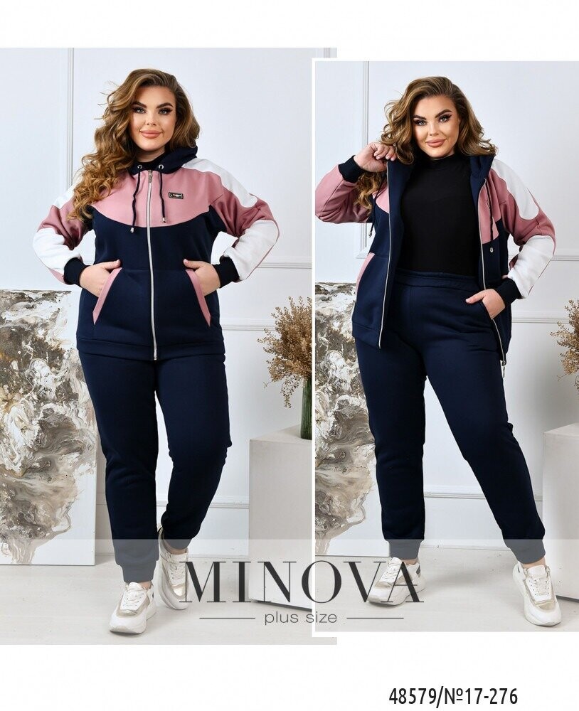 Спортивний Костюм №17-276-Синій-Пудровий Спортивний Костюм №17-276-Синій-Пудровий