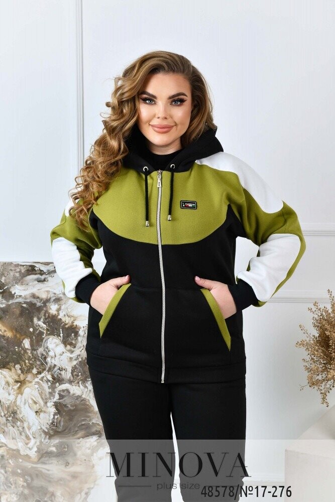 Спортивний Костюм №17-276-Чорний-Оливковий Спортивний Костюм №17-276-Чорний-Оливковий