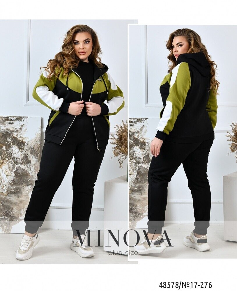 Спортивний Костюм №17-276-Чорний-Оливковий Спортивний Костюм №17-276-Чорний-Оливковий