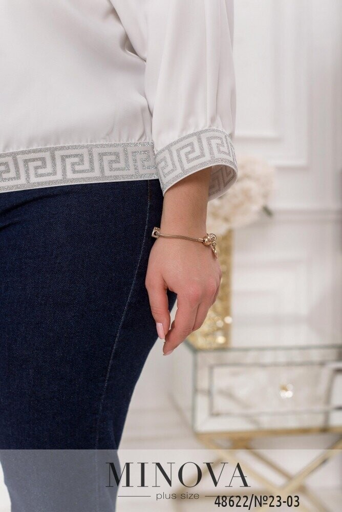 Блуза №23-03-Молочний Блуза №23-03-Молочний