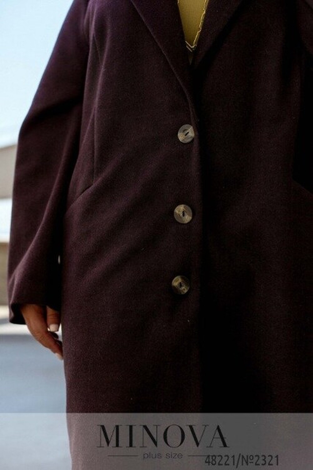 Пальто №2321-Коричневый