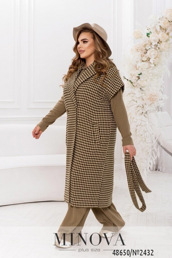 Жилет-Пальто №2432-Шоколадний
