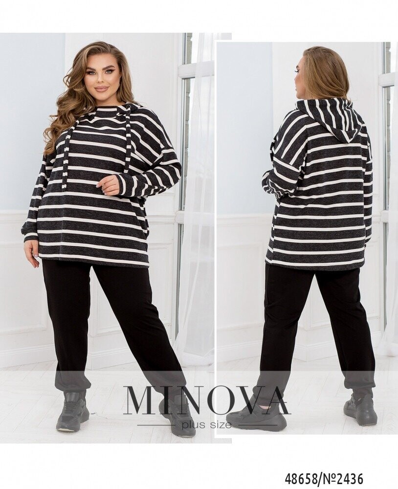 Спортивний Костюм №2436-Чорний Спортивний Костюм №2436-Чорний