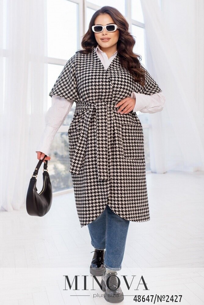 Кардиган №2427-Чорний-Білий