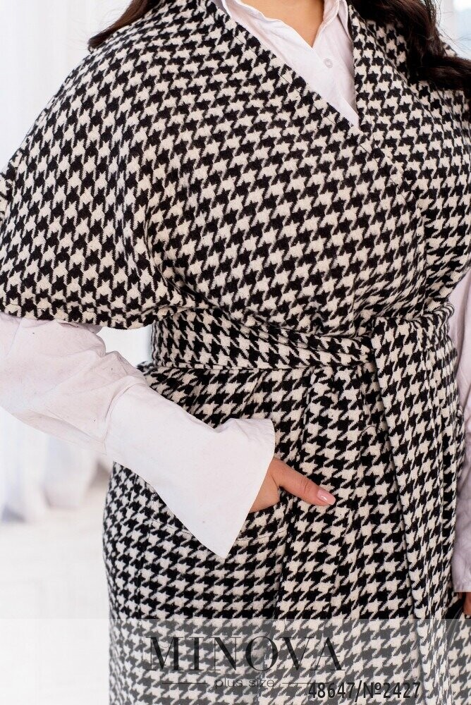 Кардиган №2427-Чорний-Білий Кардиган №2427-Чорний-Білий