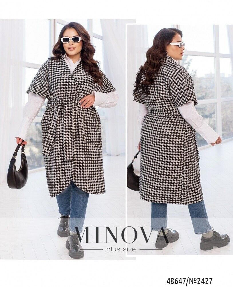 Кардиган №2427-Чорний-Білий Кардиган №2427-Чорний-Білий