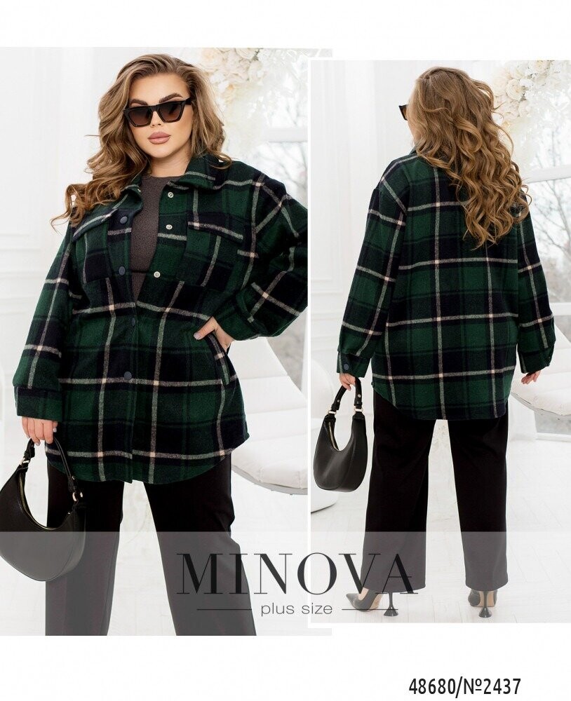 Кардиган-Рубашка №2437-Темно-Зелений Кардиган-Рубашка №2437-Темно-Зелений