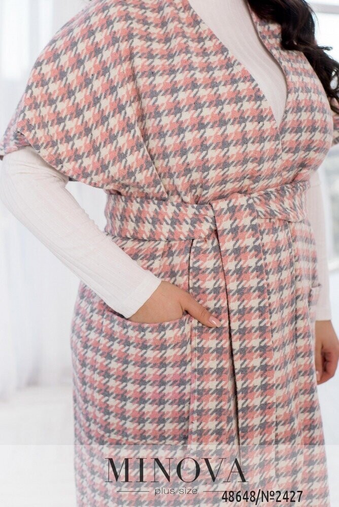 Кардиган №2427-Сірий-Рожевий Кардиган №2427-Сірий-Рожевий