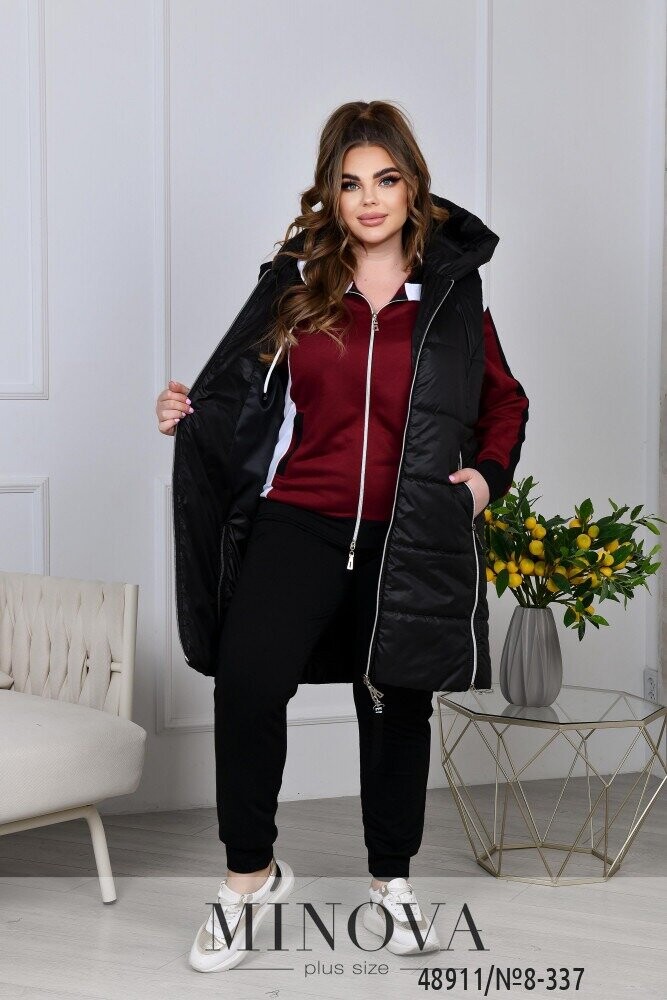 Спортивный Костюм 3 №8-337-Марсала-Чорний Спортивный Костюм 3 №8-337-Марсала-Чорний