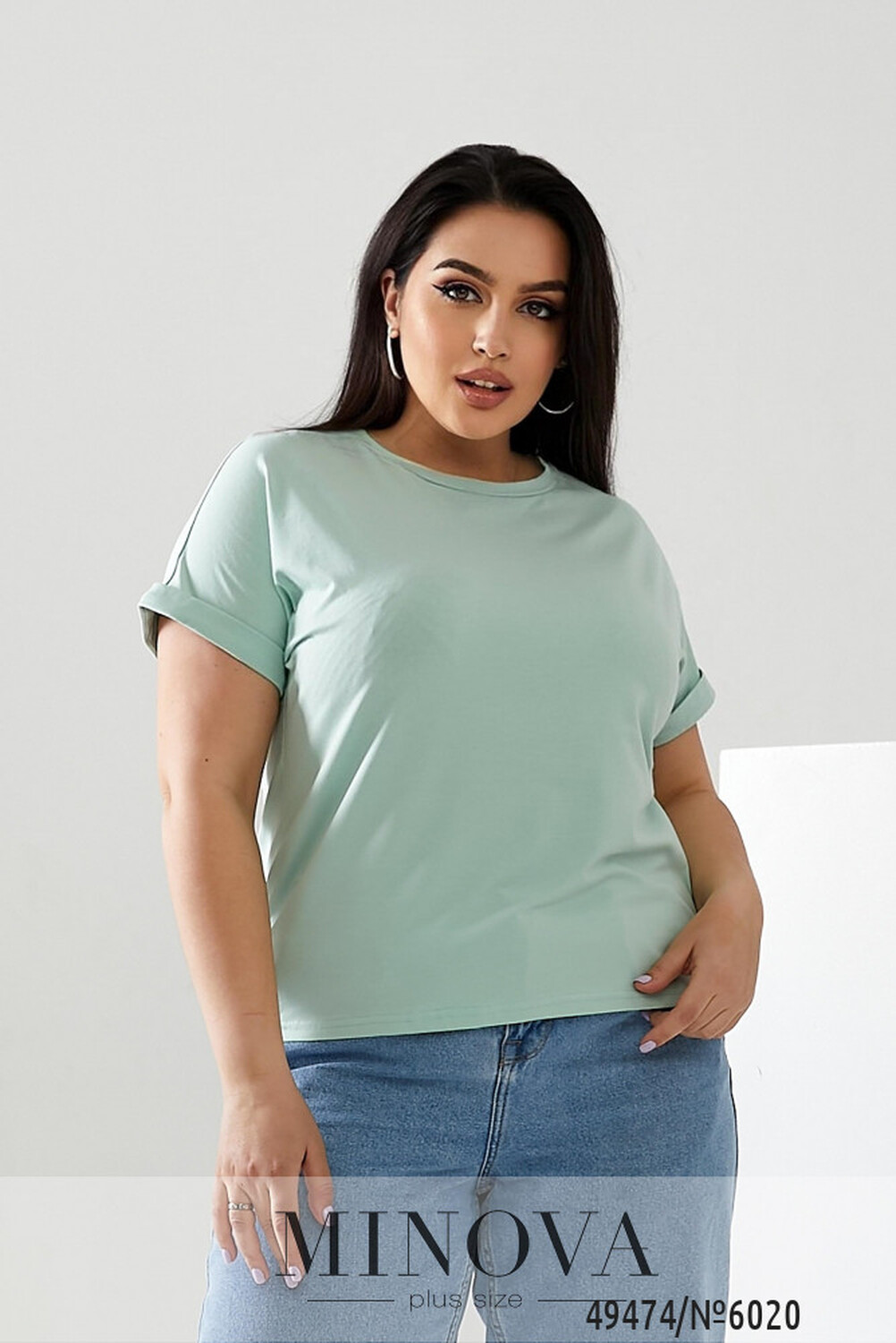 Футболка №6020-мятний