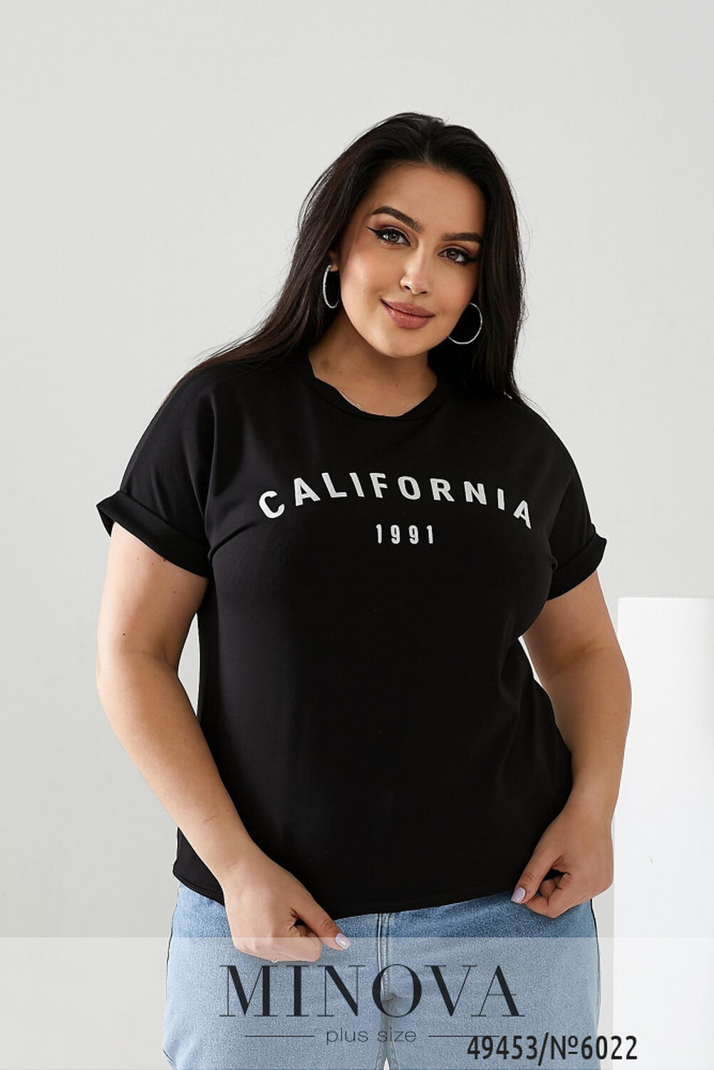 Футболка №6022-чорний