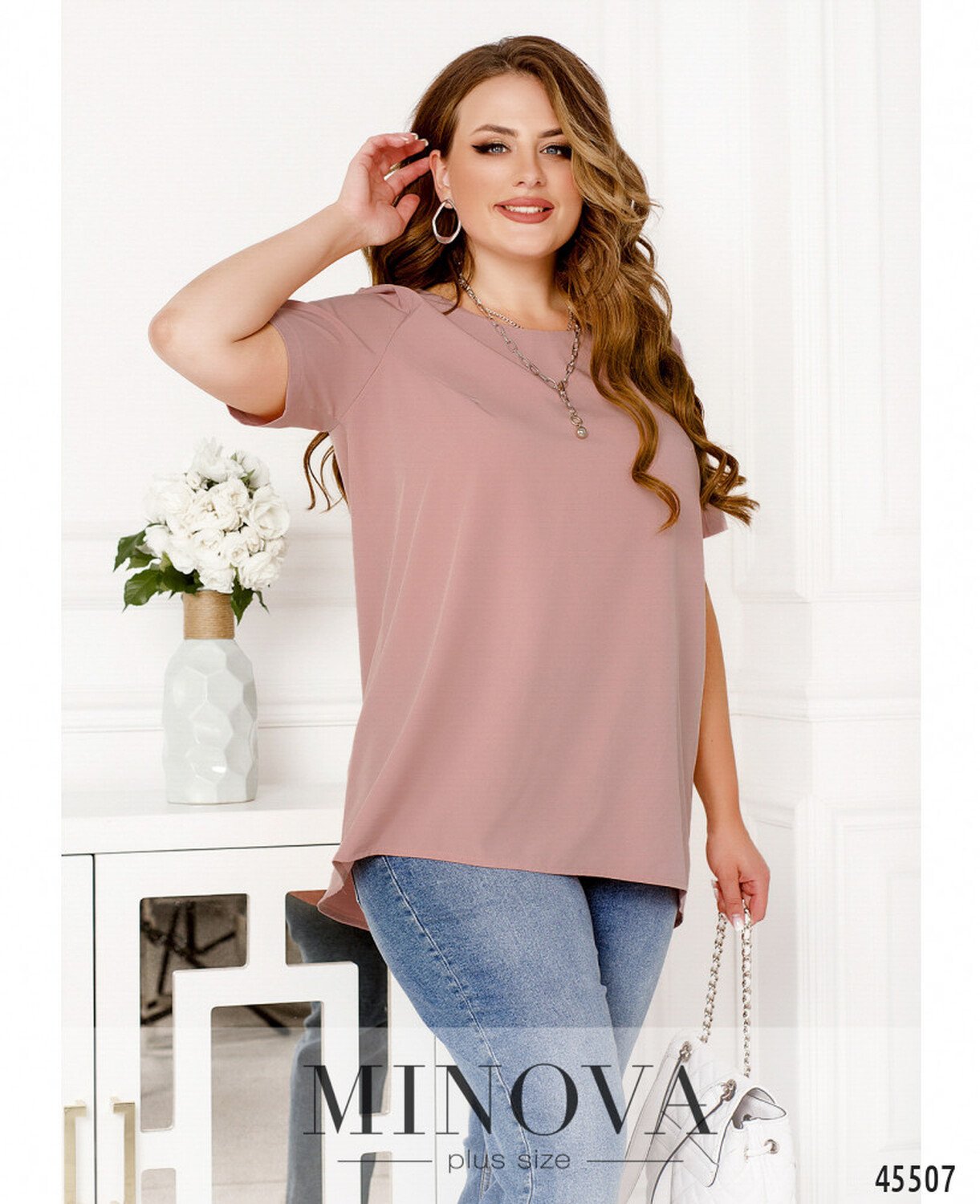 Блуза №2283-пудра Блуза №2283-пудра