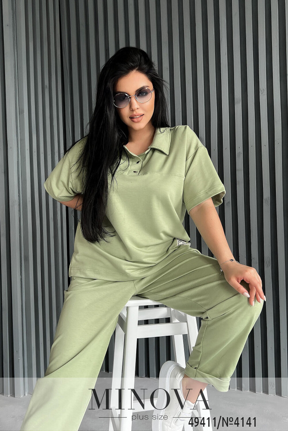 Спортивний костюм №4141-фісташковий