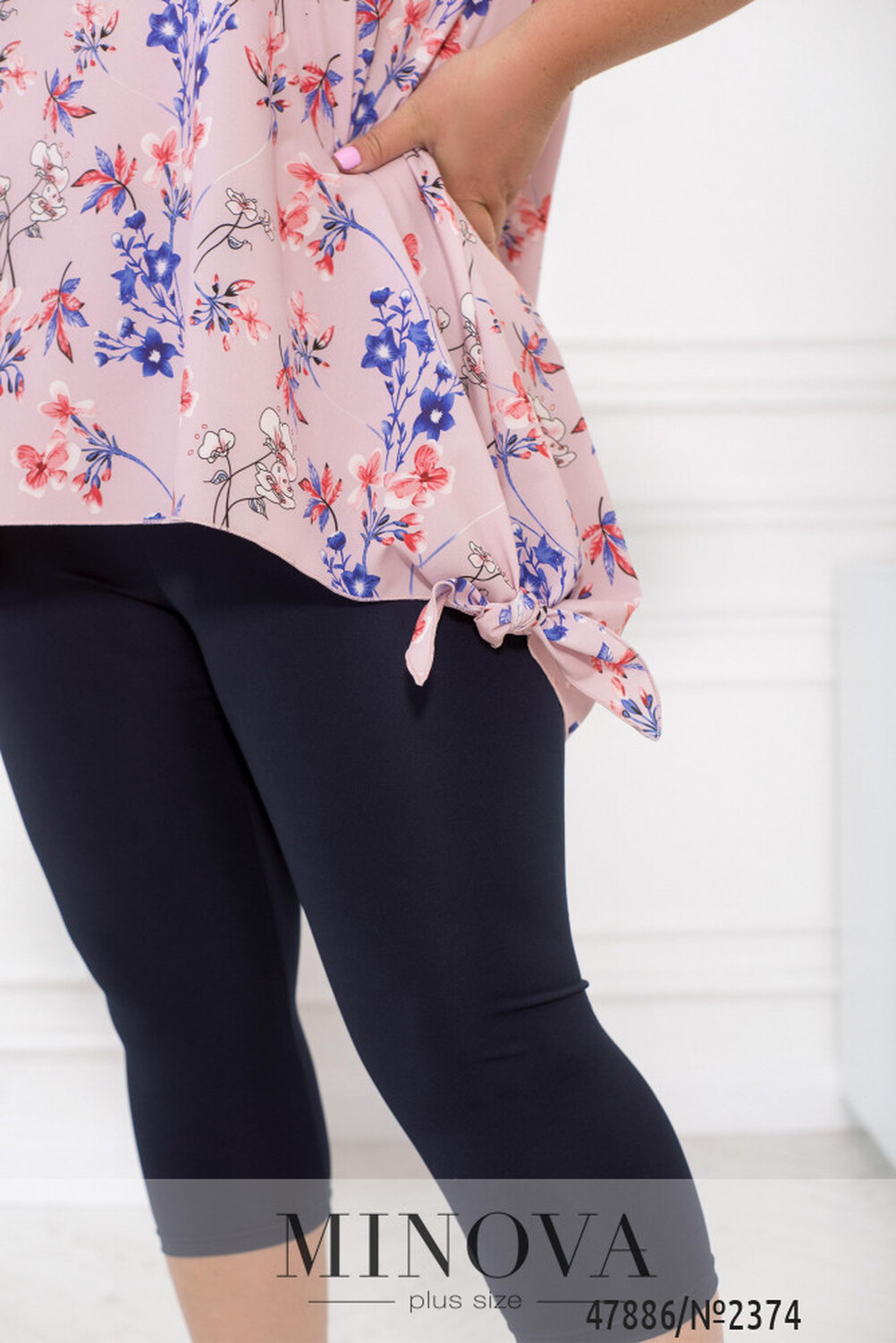 Костюм №2374-Пудра-синій