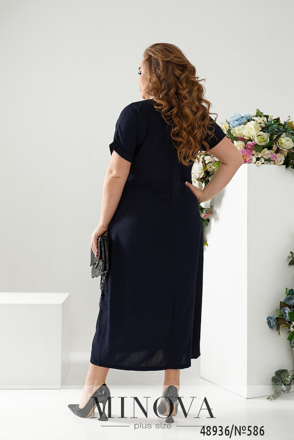 Сукня №586-темно синій